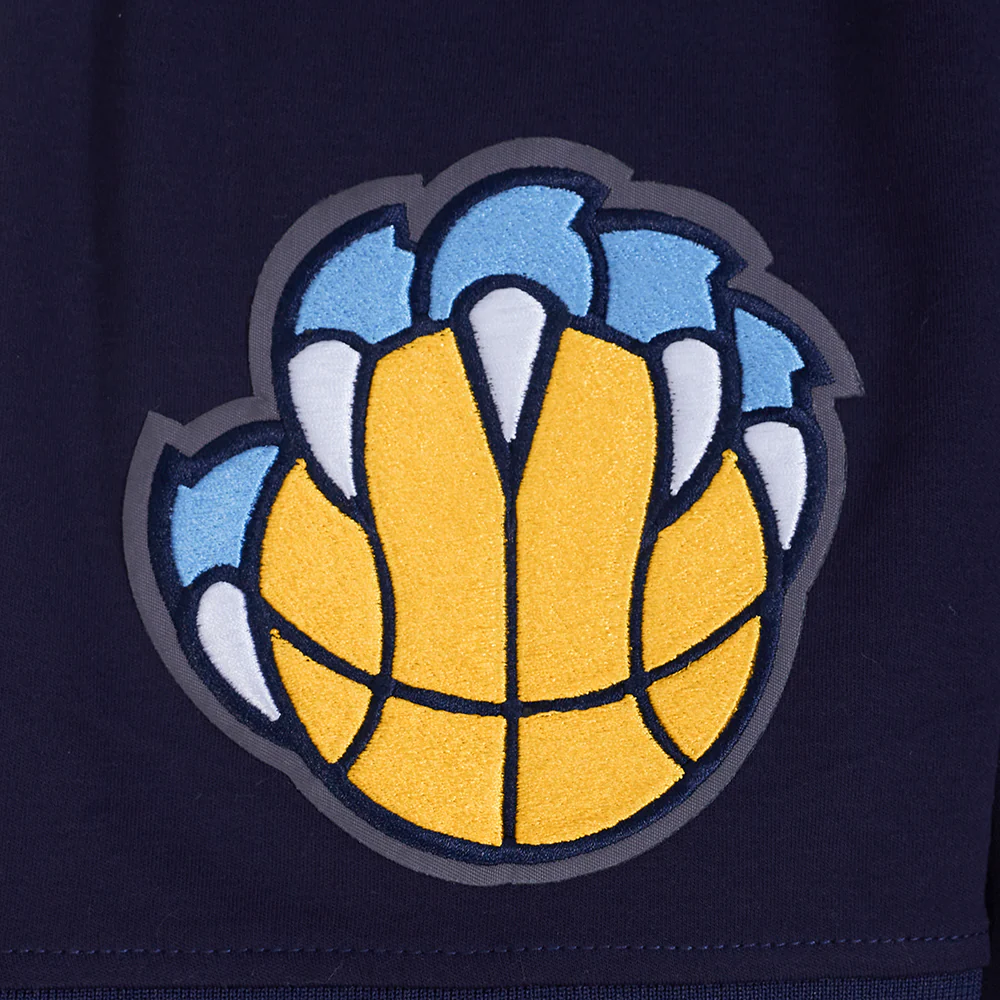 NBA MEMPHIS GRIZZLIES CLASSIC MEN'S CHENILLE DK SS PO HOODIE (MIDNIGHT NAVY) - Image 6