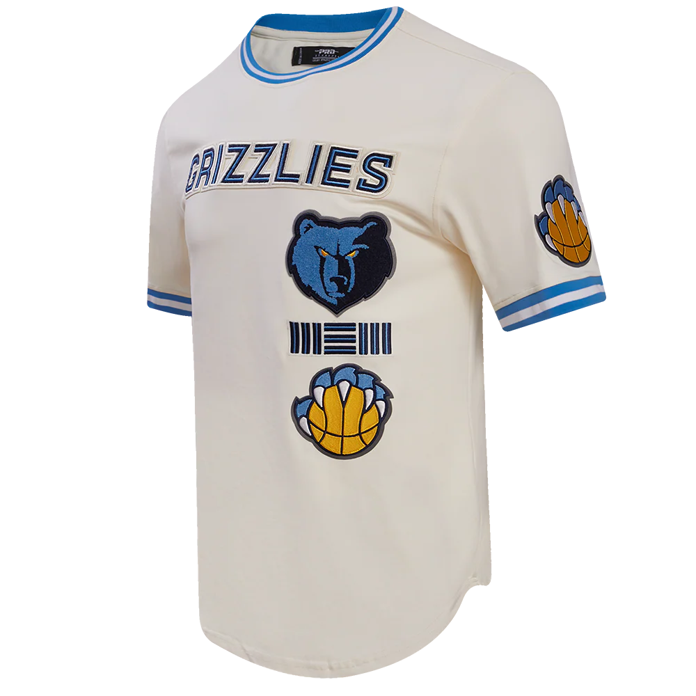 NBA MEMPHIS GRIZZLIES RETRO CLASSICS MEN'S S/S TEE (EGGSHELL/UNIVERSAL BLUE) - Image 2