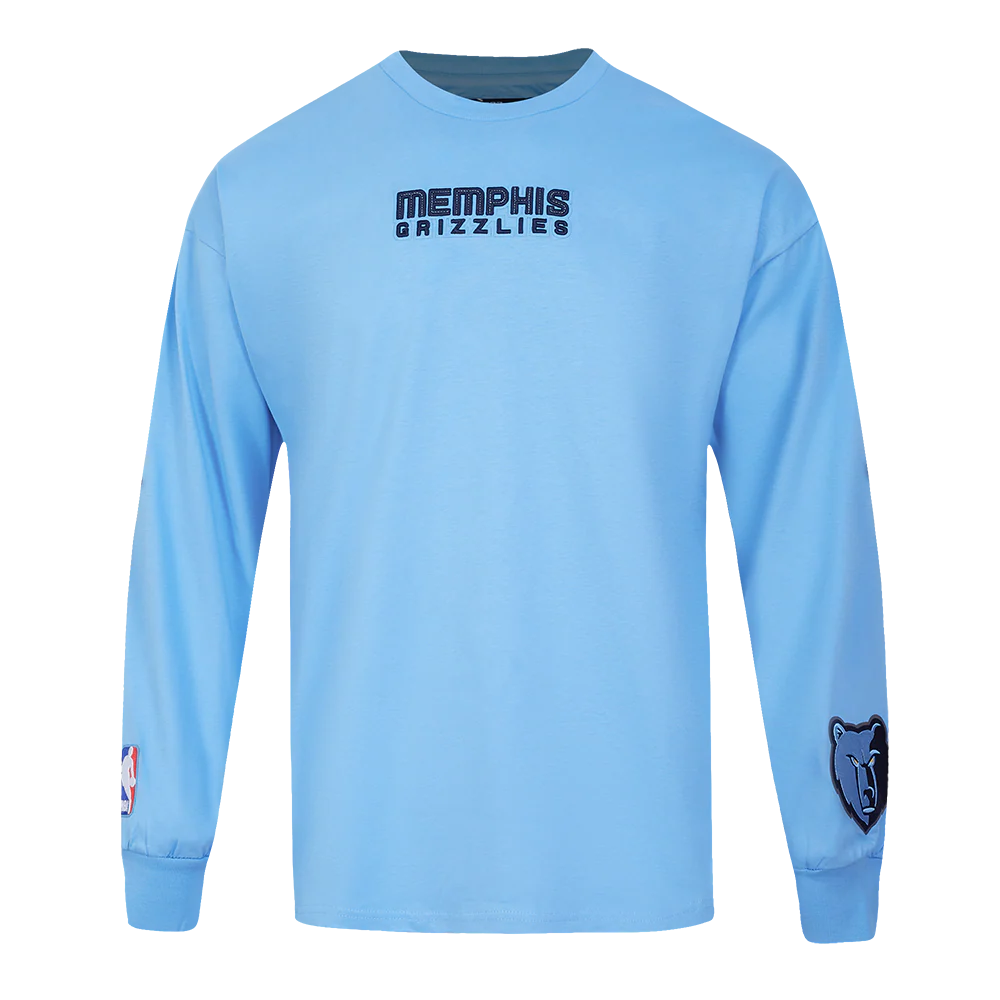 NBA MEMPHIS GRIZZLIES WINGSPAN MEN'S DROP SHOULDER LONG SLEEVE TEE (UNIVERSITY BLUE) - Image 3
