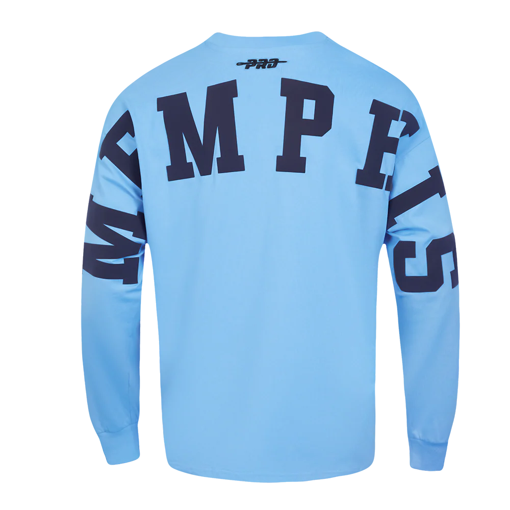 NBA MEMPHIS GRIZZLIES WINGSPAN MEN'S DROP SHOULDER LONG SLEEVE TEE (UNIVERSITY BLUE) - Image 4