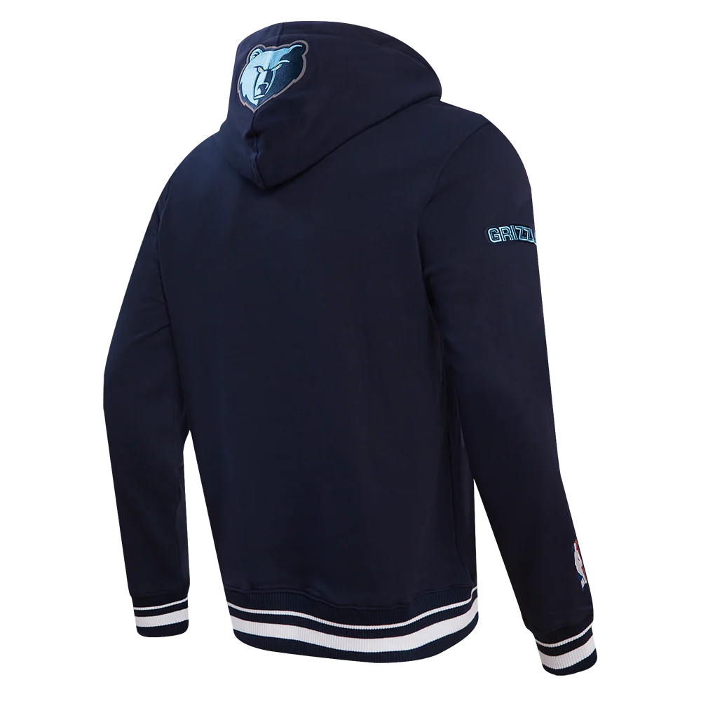 NBA MEMPHIS GRIZZLIES SCRIPT TAIL MEN'S RIB FLEECE PULLOVER HOODIE (MIDNIGHT NAVY) - Image 4