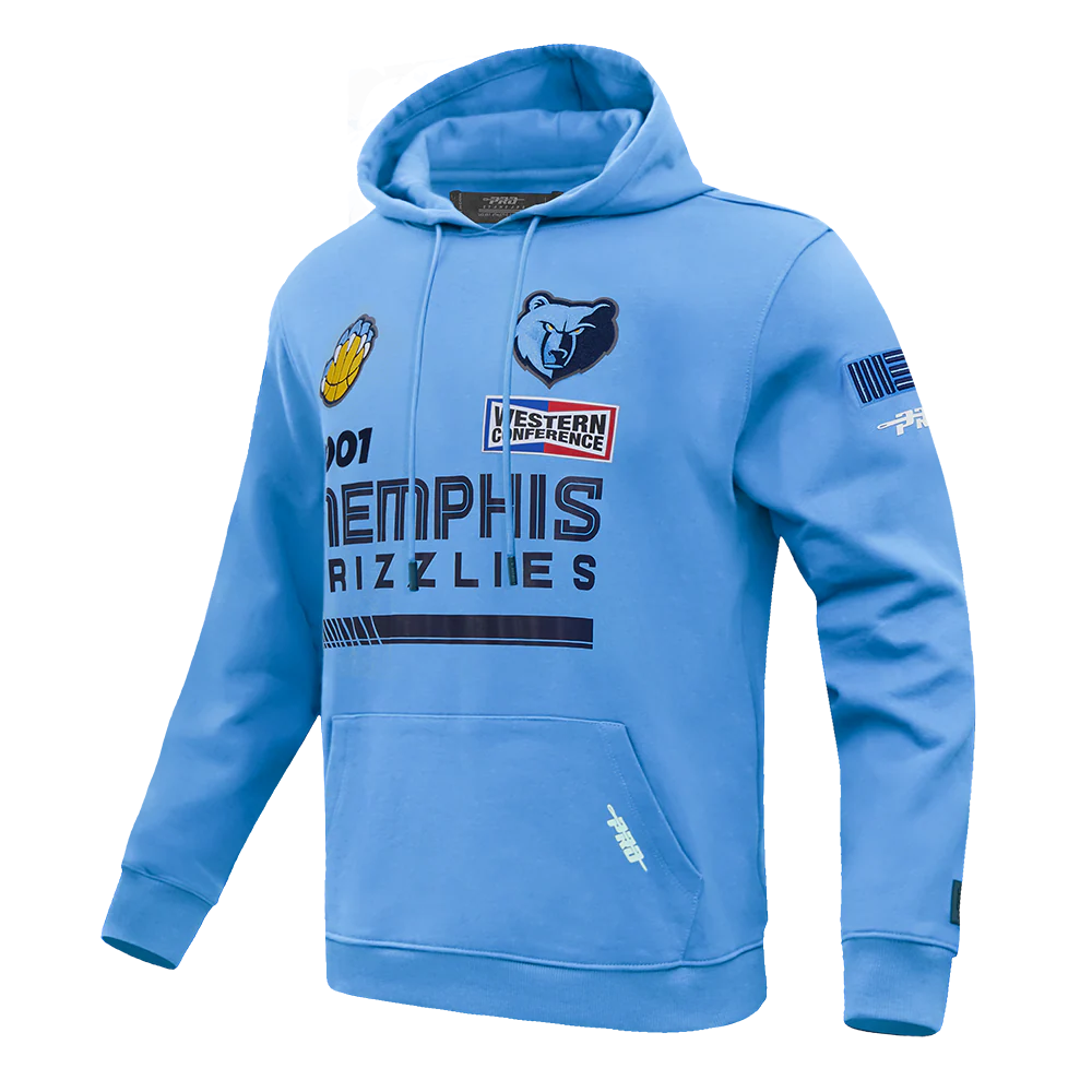 NBA MEMPHIS GRIZZLIES HYBRID MEN'S WOVEN FULL ZIP MEN'S PULLOVER HOODIE (MIDNIGHT NAVY) - Image 2