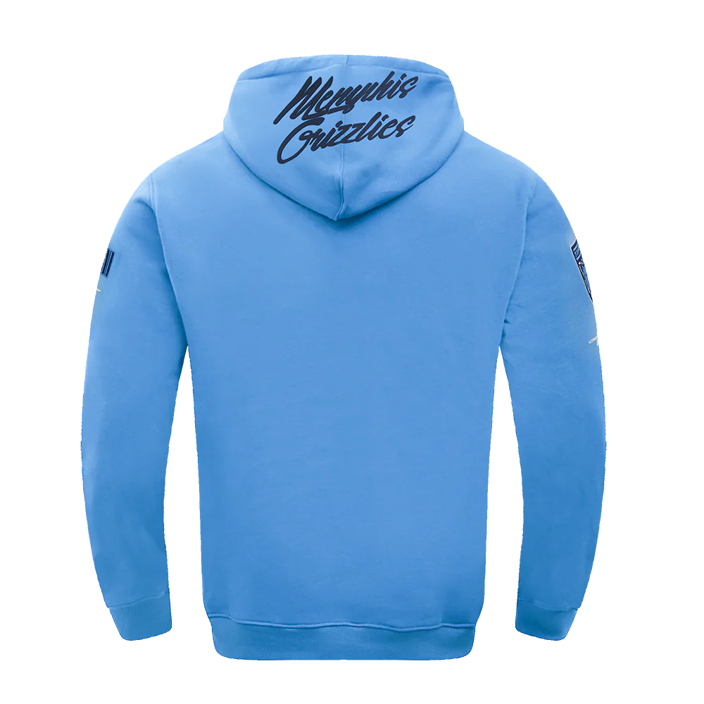 NBA MEMPHIS GRIZZLIES HYBRID MEN'S WOVEN FULL ZIP MEN'S PULLOVER HOODIE (MIDNIGHT NAVY) - Image 3