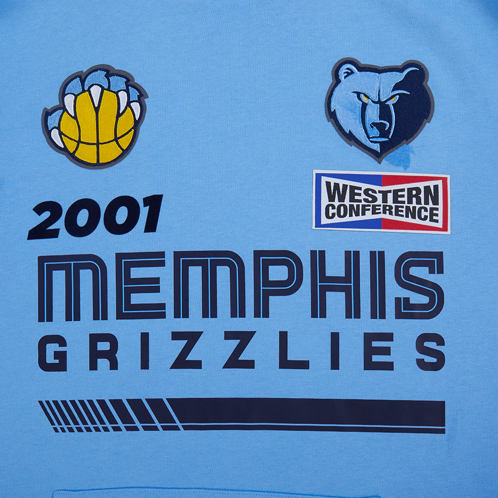 NBA MEMPHIS GRIZZLIES HYBRID MEN'S WOVEN FULL ZIP MEN'S PULLOVER HOODIE (MIDNIGHT NAVY) - Image 5