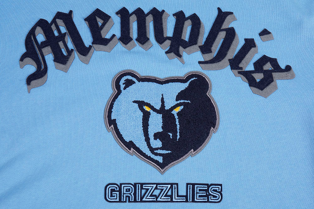 NBA MEMPHIS GRIZZLIES OLD ENGLISH MEN'S PULLOVER HOODIE (UNIVERSITY BLUE) - Image 10