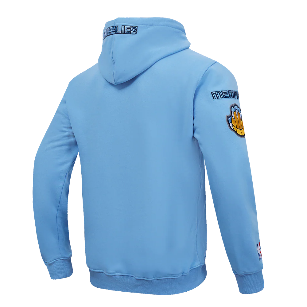NBA MEMPHIS GRIZZLIES OLD ENGLISH MEN'S PULLOVER HOODIE (UNIVERSITY BLUE) - Image 4