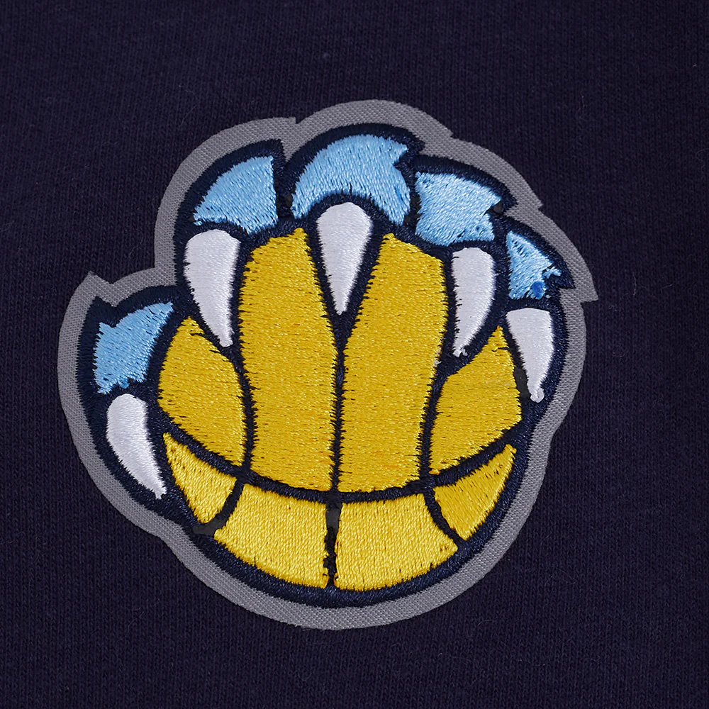 NBA MEMPHIS GRIZZLIES JA MORANT #12 CLASSIC MEN'S FLC CB PO HOODIE (MIDNIGHT NAVY/GREY/WHITE) - Image 5