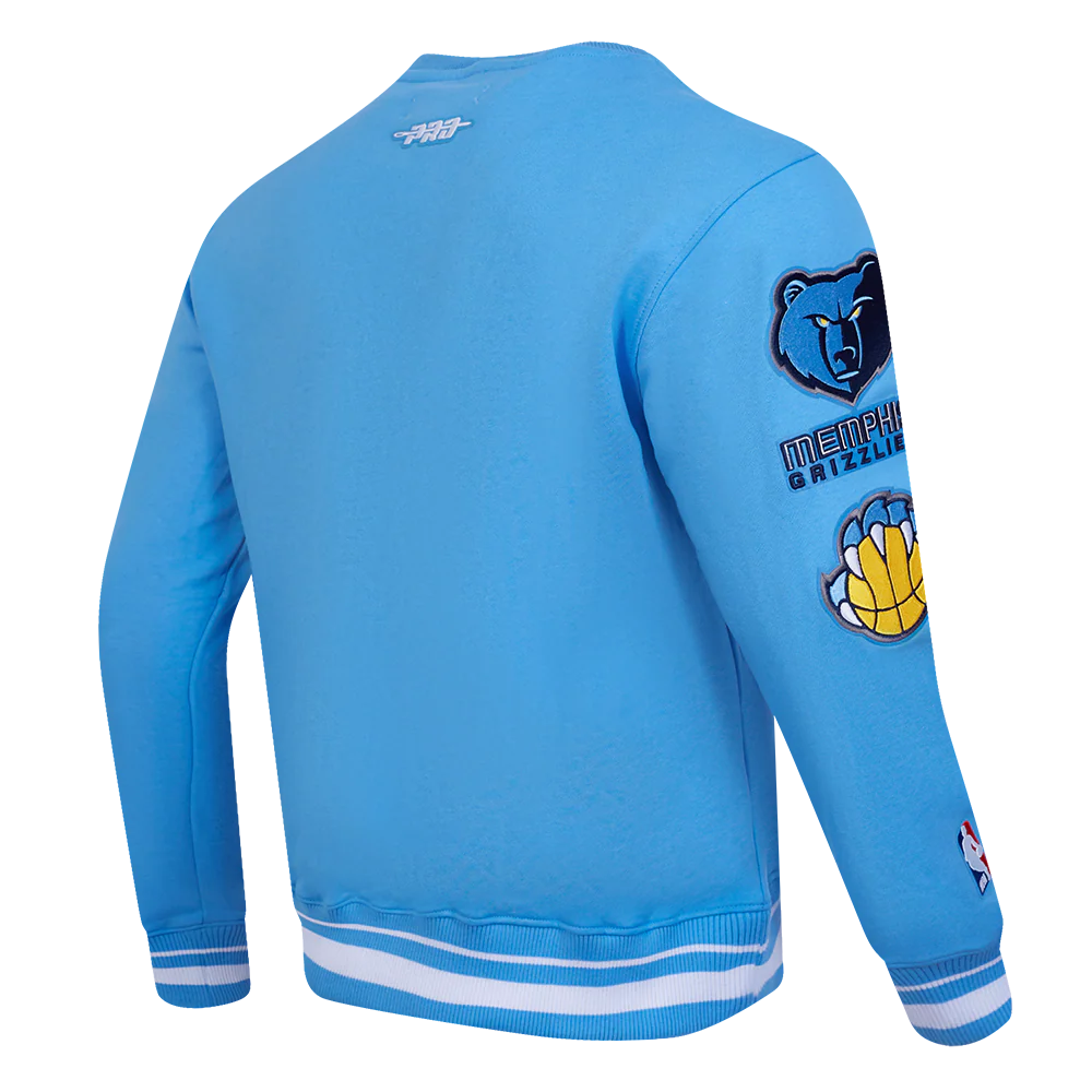 NBA MEMPHIS GRIZZLIES MASHUP MEN'S RIB CREWNECK (UNIVERSITY BLUE) - Image 4