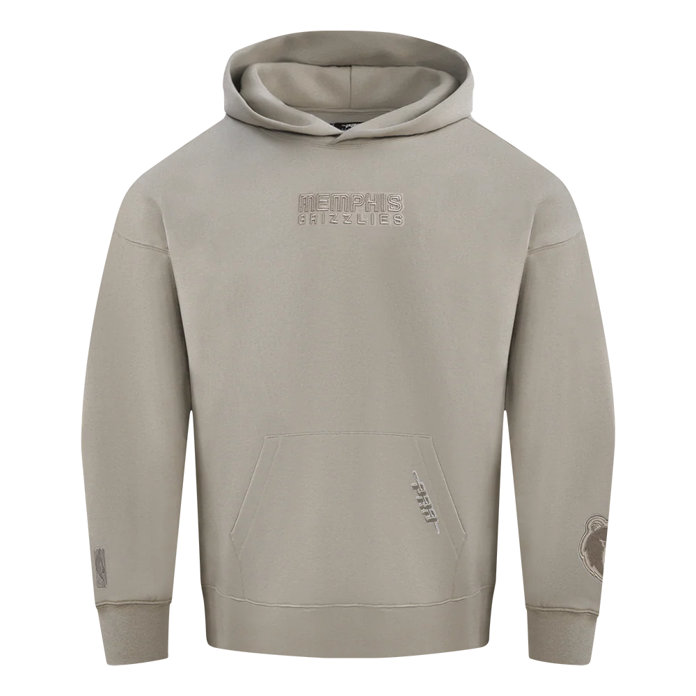 NBA MEMPHIS GRIZZLIES WINGSPAN MEN'S DROP SHOULDER FLEECE PULLOVER HOODIE (TAUPE) - Image 3