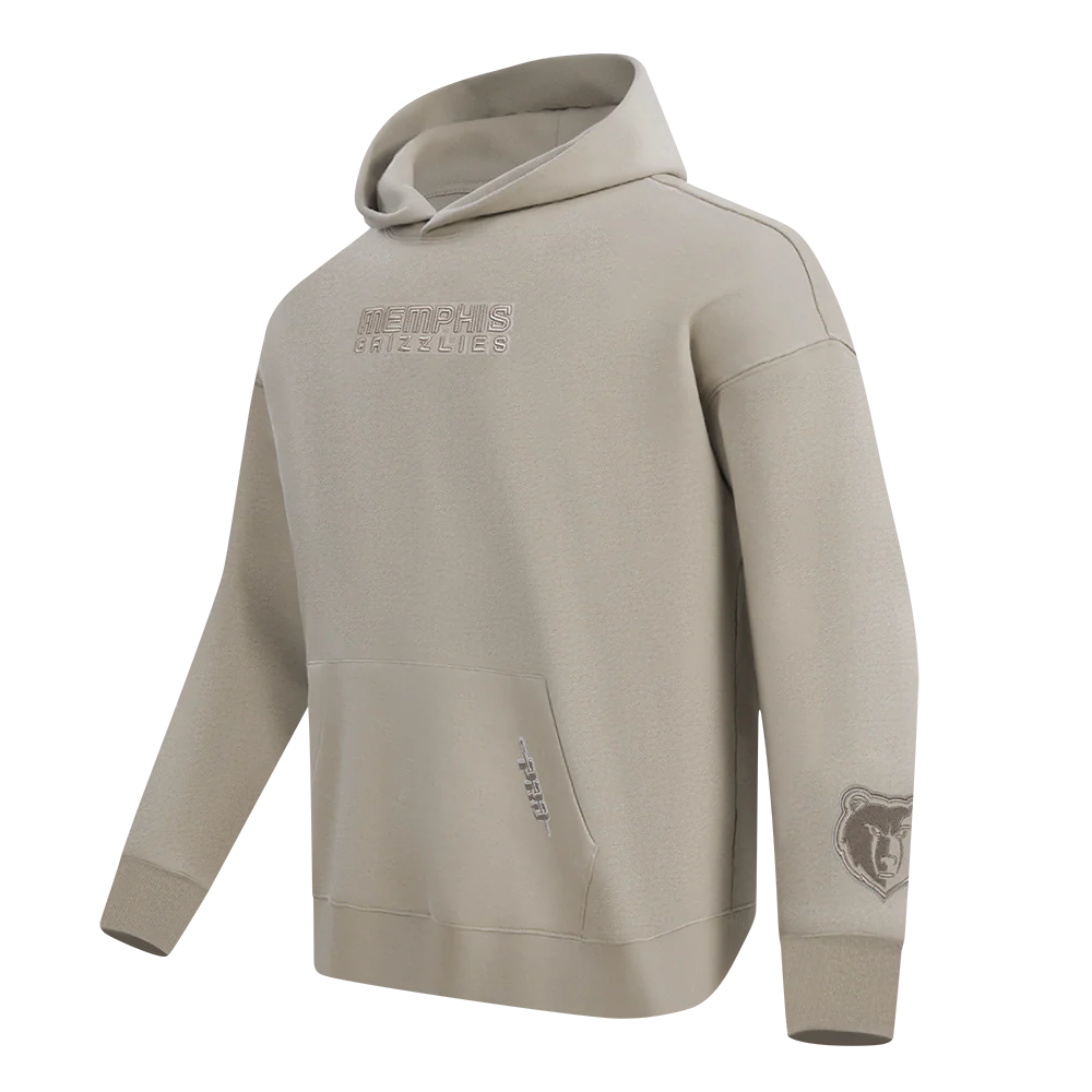 NBA MEMPHIS GRIZZLIES WINGSPAN MEN'S DROP SHOULDER FLEECE PULLOVER HOODIE (TAUPE) - Image 4
