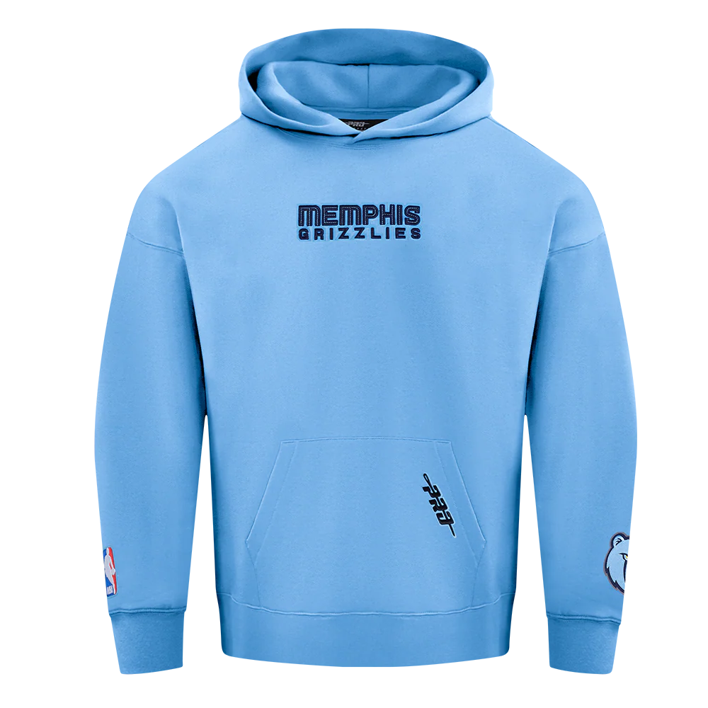 NBA MEMPHIS GRIZZLIES WINGSPAN MEN'S DROP SHOULDER FLEECE PULLOVER HOODIE (UNIVERSITY BLUE) - Image 3