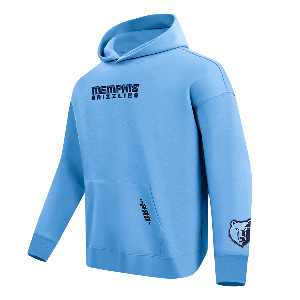 NBA MEMPHIS GRIZZLIES WINGSPAN MEN'S DROP SHOULDER FLEECE PULLOVER HOODIE (UNIVERSITY BLUE) - Image 4