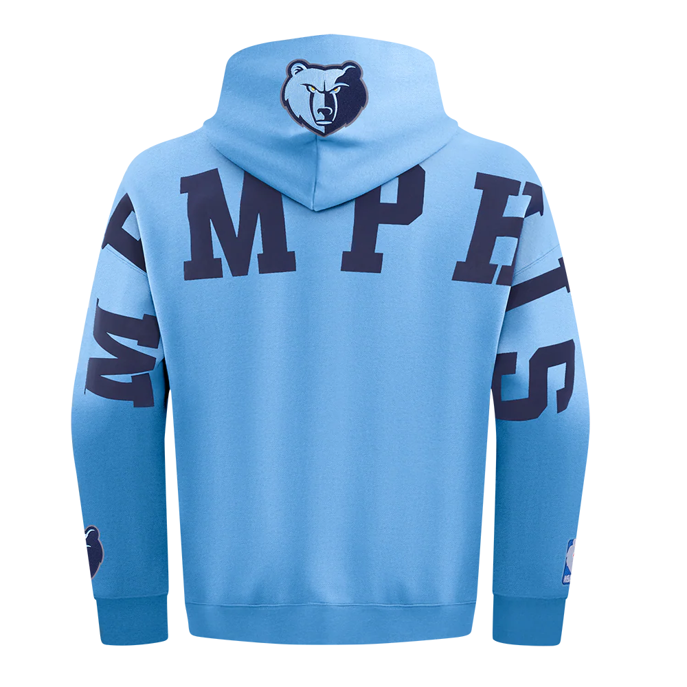 NBA MEMPHIS GRIZZLIES WINGSPAN MEN'S DROP SHOULDER FLEECE PULLOVER HOODIE (UNIVERSITY BLUE) - Image 5