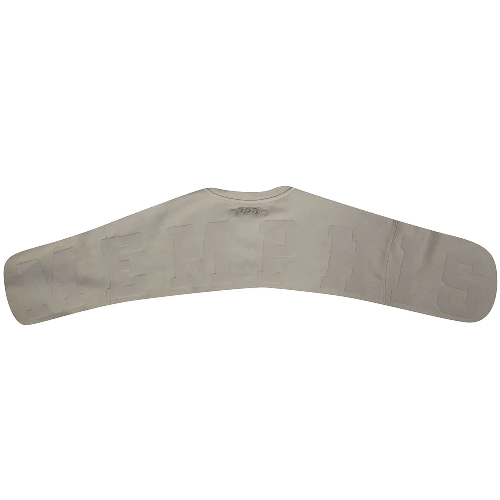 NBA MEMPHIS GRIZZLIES WINGSPAN MEN'S DROP SHOULDER FLEECE CREWNECK (TAUPE) - Image 9