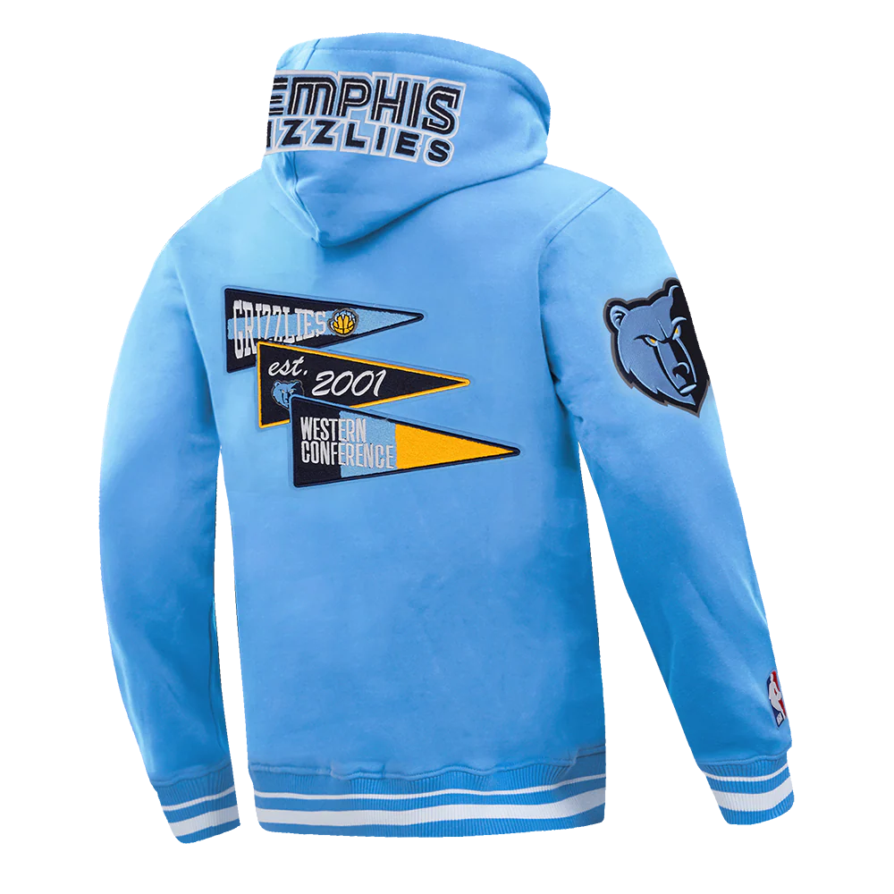NBA MEMPHIS GRIZZLIES TEAM PENNANTS MEN'S RIB FLEECE PULLOVER HOODIE (UNIVERSITY BLUE) - Image 4