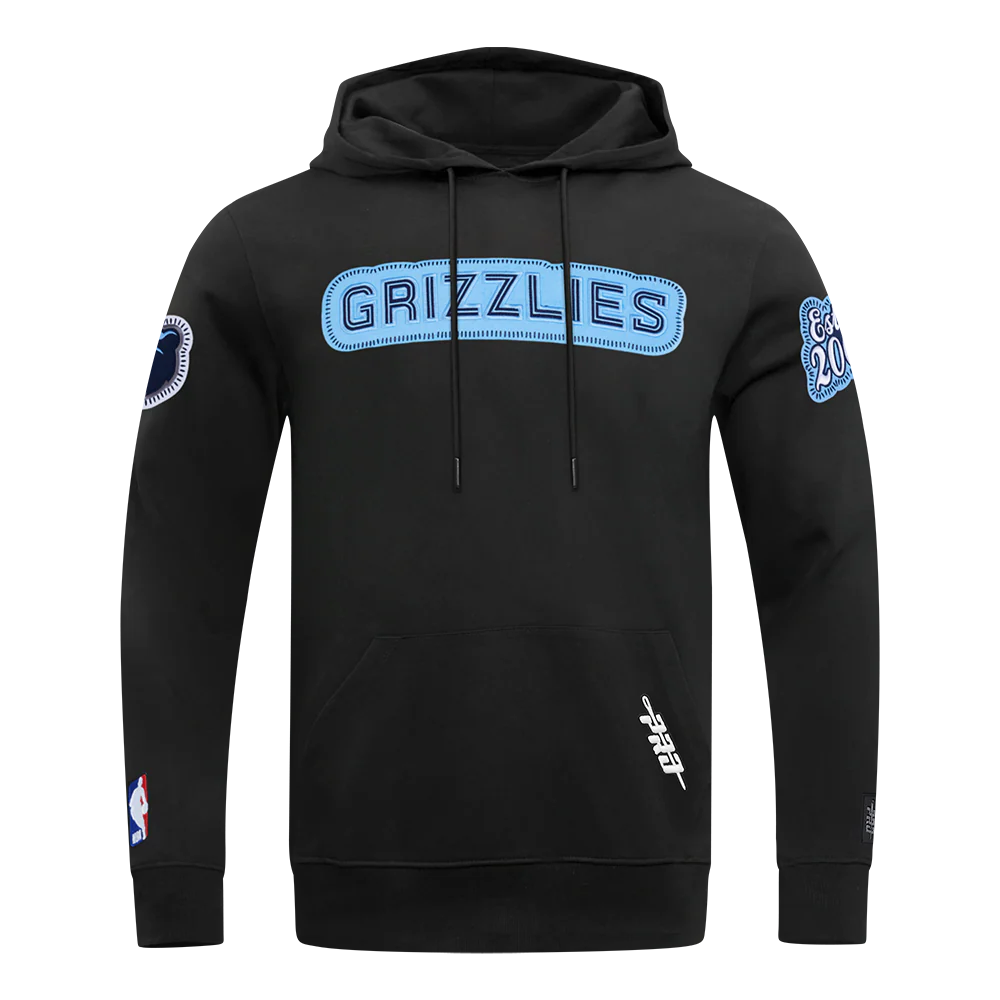 NBA MEMPHIS GRIZZLIES DIY PICK STITCH MEN'S DOUBLE KNIT PULLOVER HOODIE (BLACK)