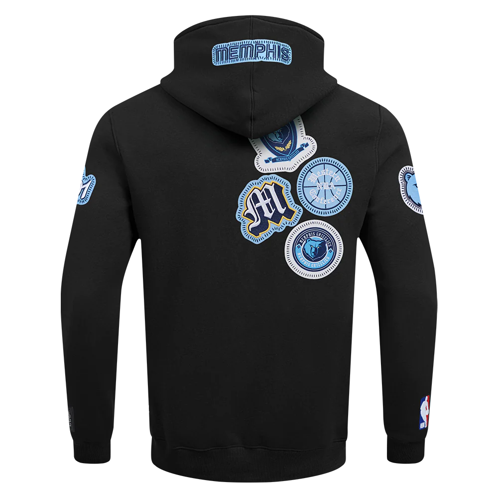 NBA MEMPHIS GRIZZLIES DIY PICK STITCH MEN'S DOUBLE KNIT PULLOVER HOODIE (BLACK) - Image 3