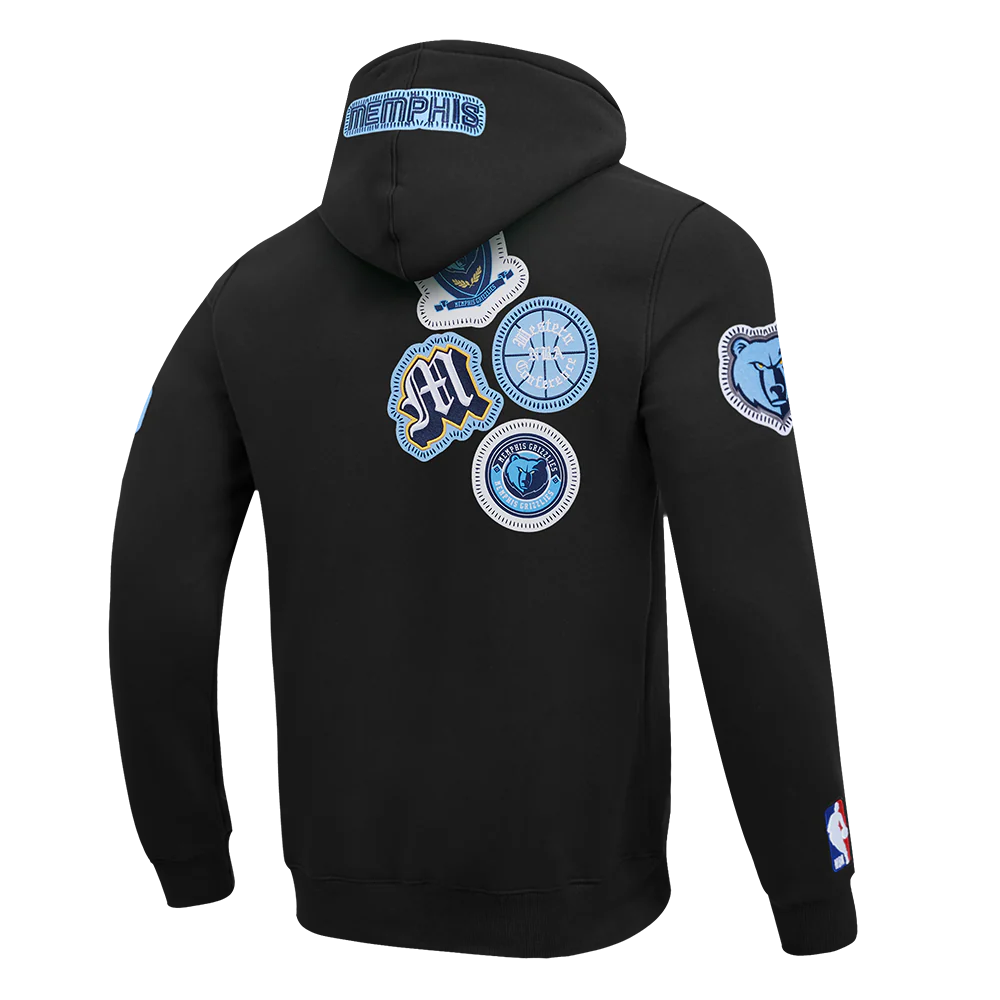 NBA MEMPHIS GRIZZLIES DIY PICK STITCH MEN'S DOUBLE KNIT PULLOVER HOODIE (BLACK) - Image 4