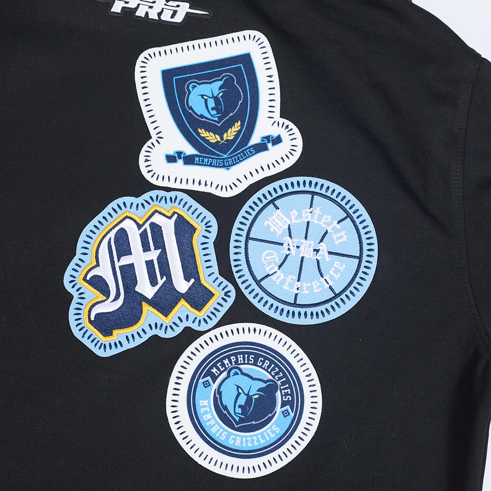 NBA MEMPHIS GRIZZLIES DIY PICK STITCH MEN'S DOUBLE KNIT PULLOVER HOODIE (BLACK) - Image 6