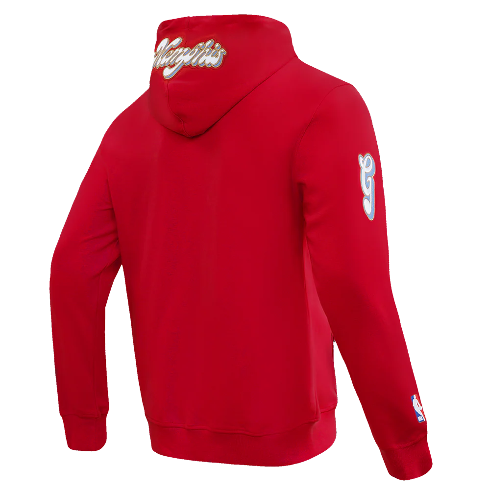 NBA MEMPHIS GRIZZLIES CITY EDITION 24-25 MEN'S FLEECE PULLOVER HOODIE (RED) - Image 4
