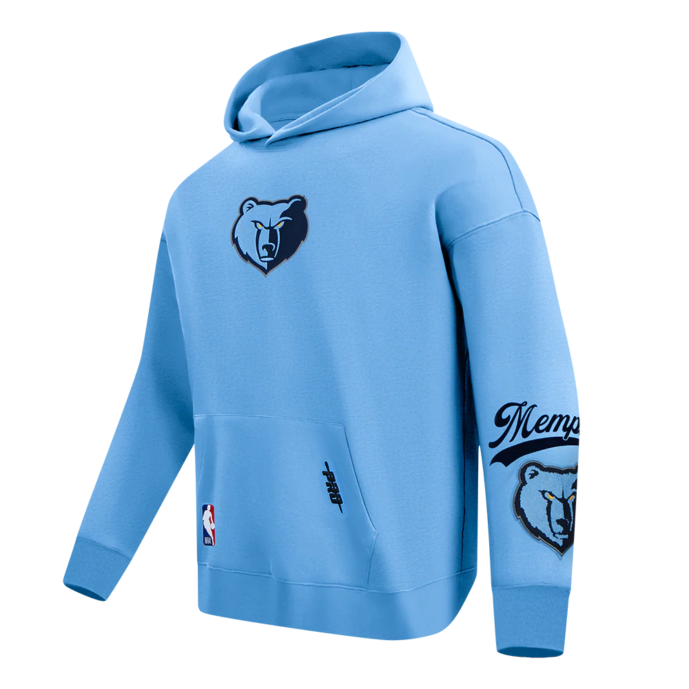 NBA MEMPHIS GRIZZLIES LIVING LARGE MEN'S DROP SHOULDER FLC PO HOODIE (UNIVERSITY BLUE) - Image 3