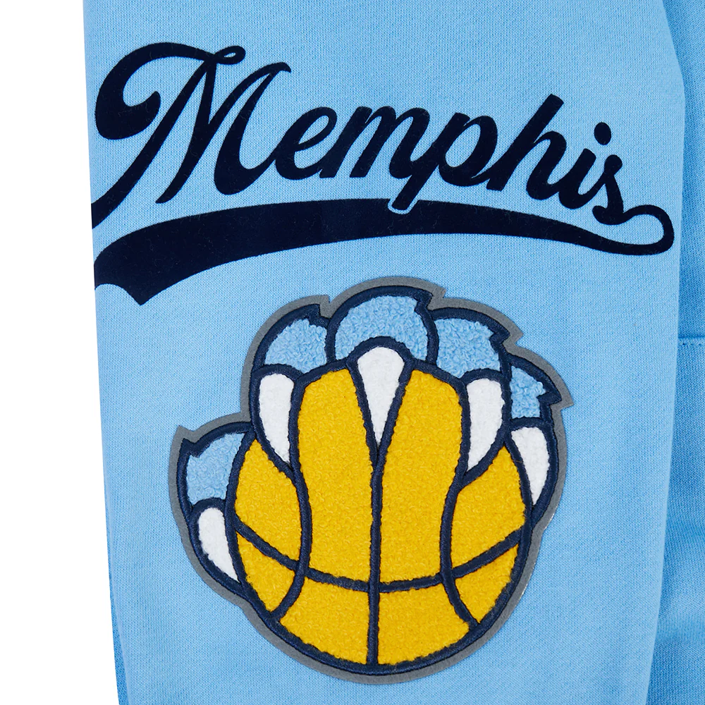 NBA MEMPHIS GRIZZLIES LIVING LARGE MEN'S DROP SHOULDER FLC PO HOODIE (UNIVERSITY BLUE) - Image 7