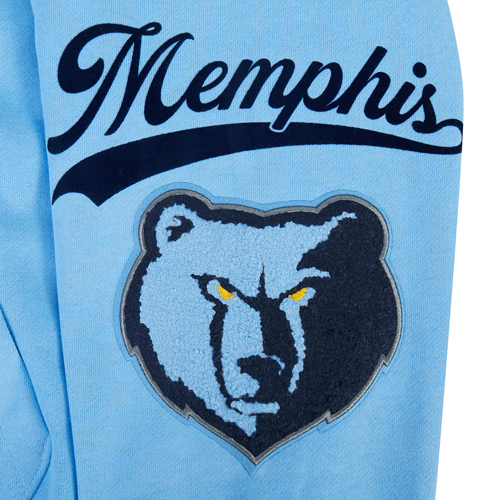 NBA MEMPHIS GRIZZLIES LIVING LARGE MEN'S DROP SHOULDER FLC PO HOODIE (UNIVERSITY BLUE) - Image 8