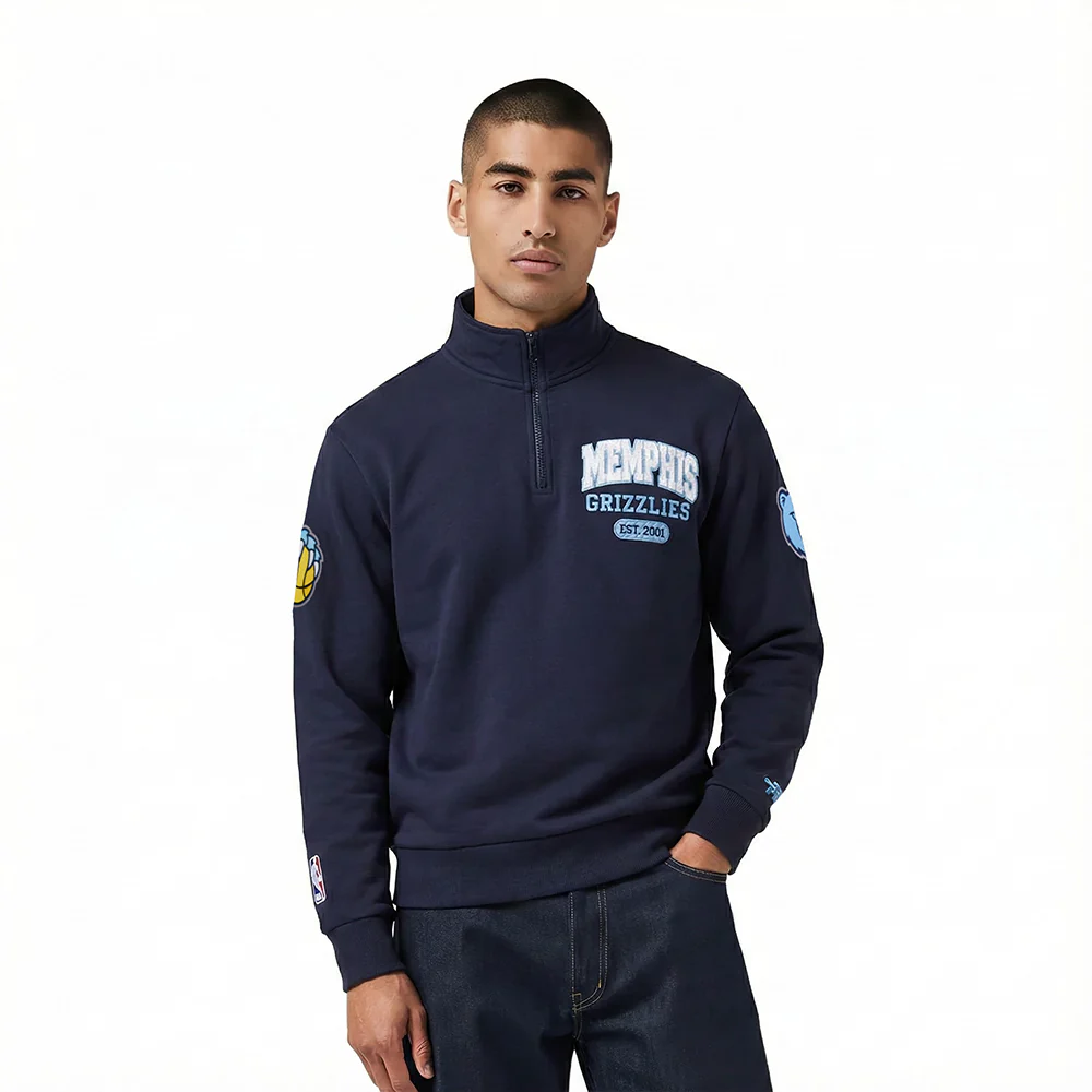 NBA MEMPHIS GRIZZLIES CITY ARCH MEN'S FLC 1/4 ZIP (MIDNIGHT NAVY)