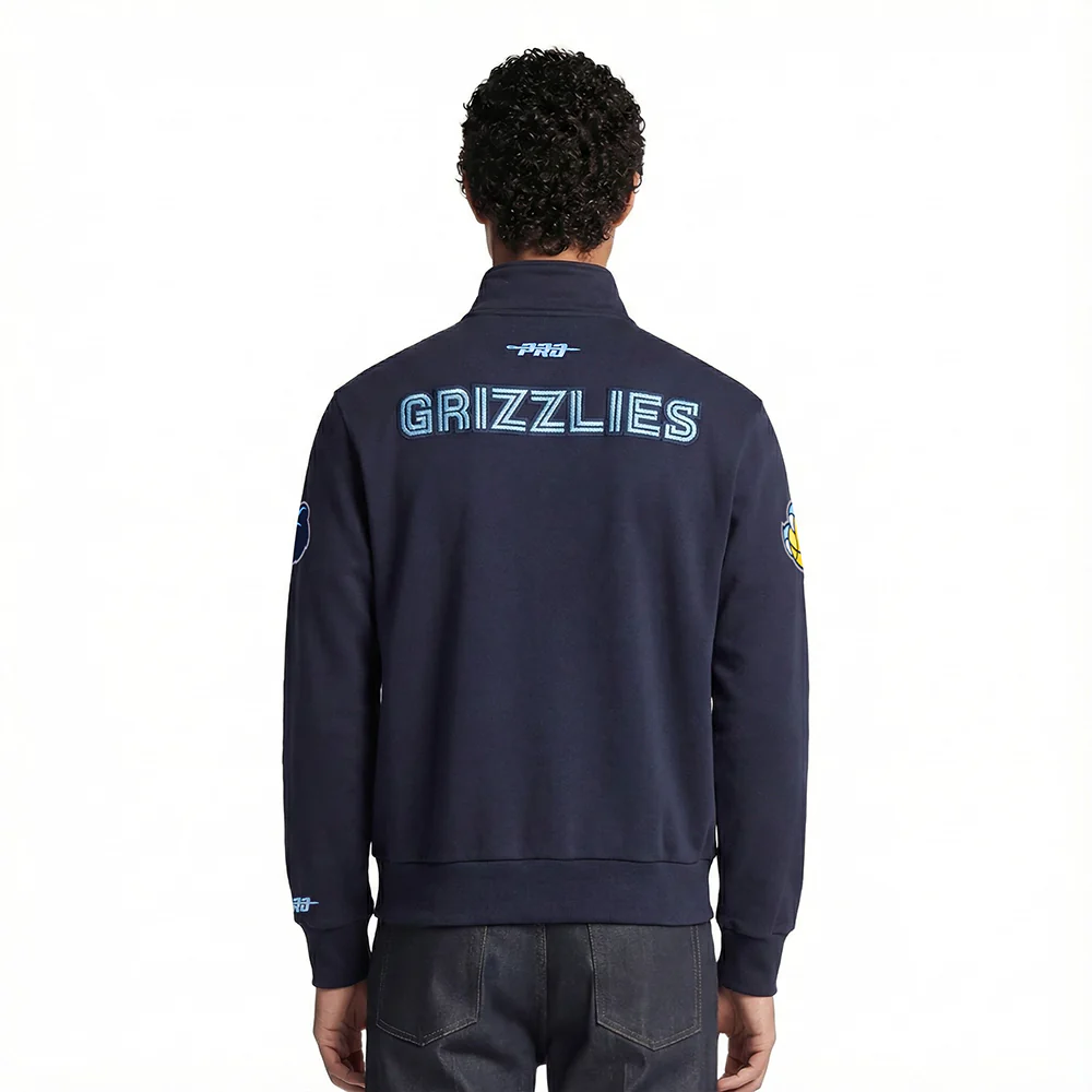 NBA MEMPHIS GRIZZLIES CITY ARCH MEN'S FLC 1/4 ZIP (MIDNIGHT NAVY) - Image 2