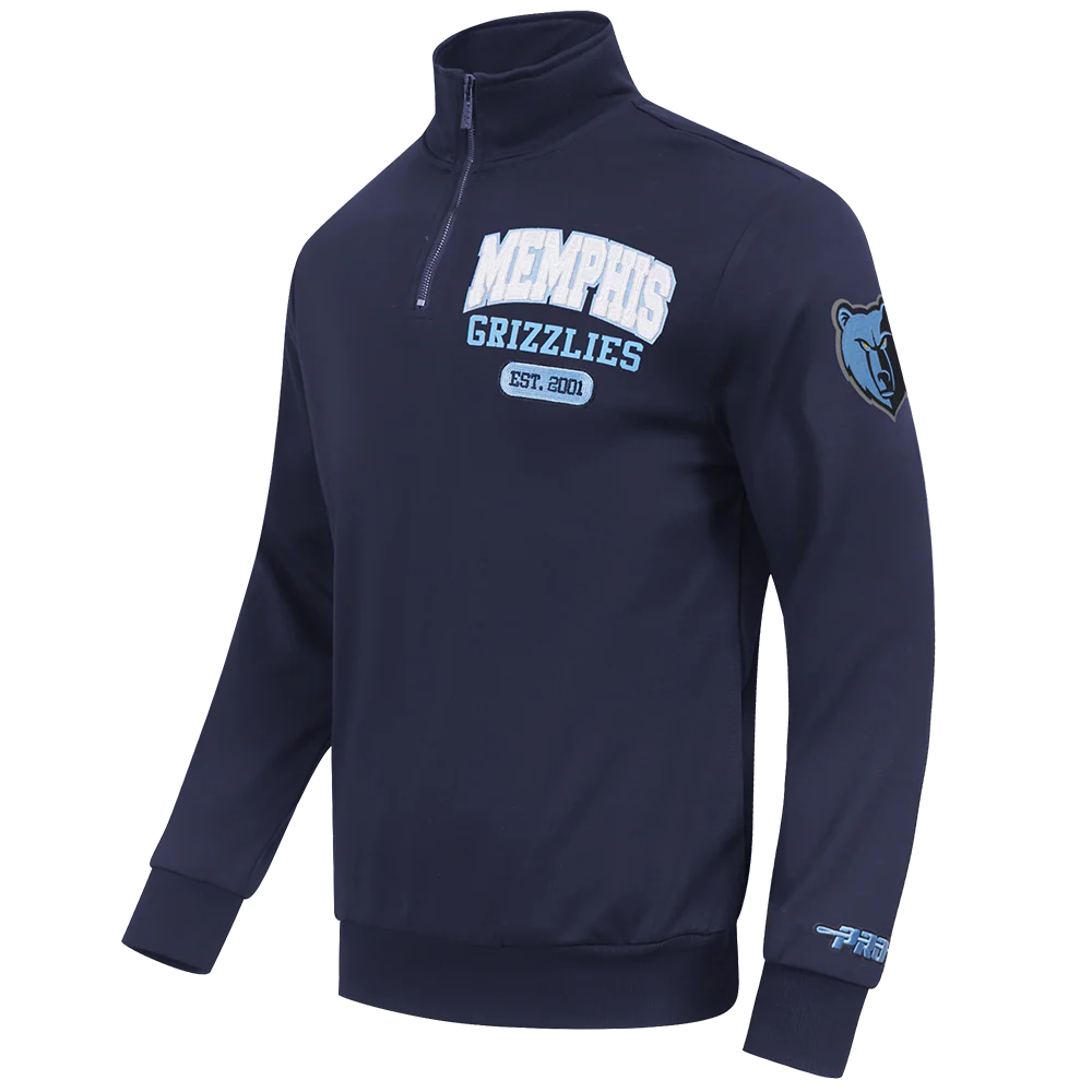 NBA MEMPHIS GRIZZLIES CITY ARCH MEN'S FLC 1/4 ZIP (MIDNIGHT NAVY) - Image 3