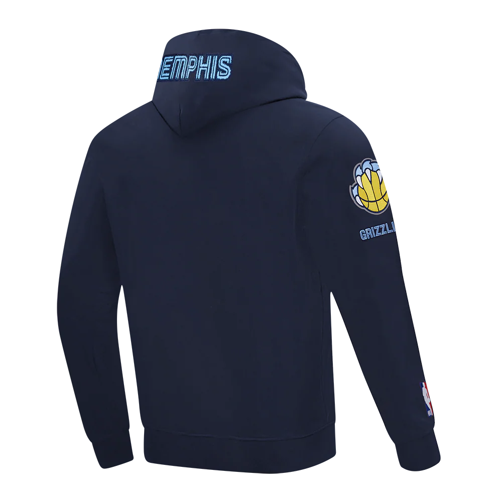 NBA MEMPHIS GRIZZLIES JA MORANT #12 CLASSIC PNN MEN'S DK PO HOODIE (MIDNIGHT NAVY) - Image 3