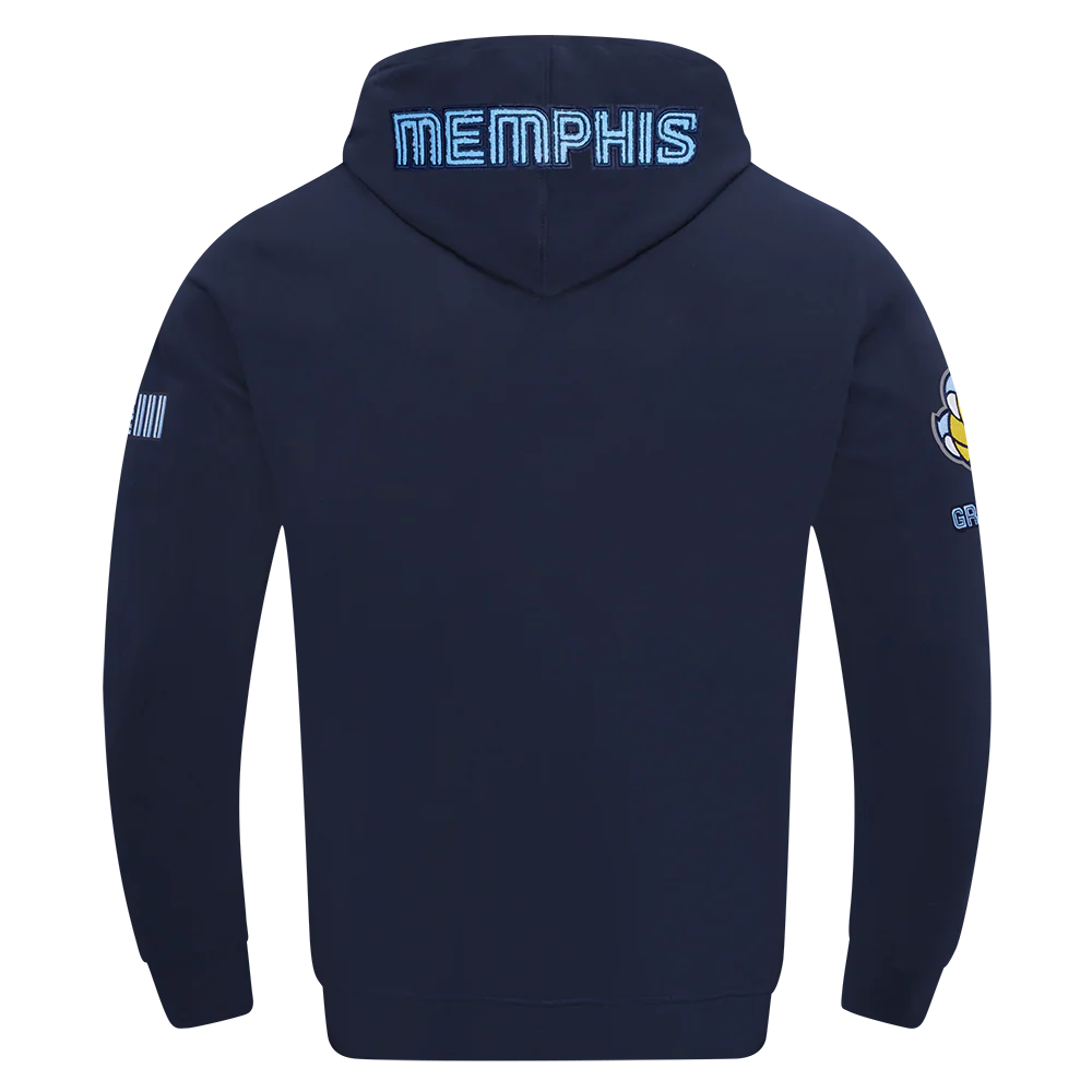 NBA MEMPHIS GRIZZLIES JA MORANT #12 CLASSIC PNN MEN'S DK PO HOODIE (MIDNIGHT NAVY) - Image 4