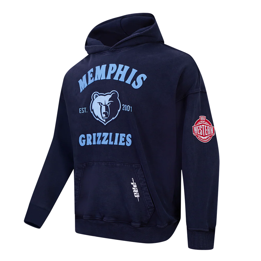 NBA MEMPHIS GRIZZLIES FIRST TEAM MEN'S PULL OVER HOODIE (WASHED MIDNIGHT NAVY) - Image 3