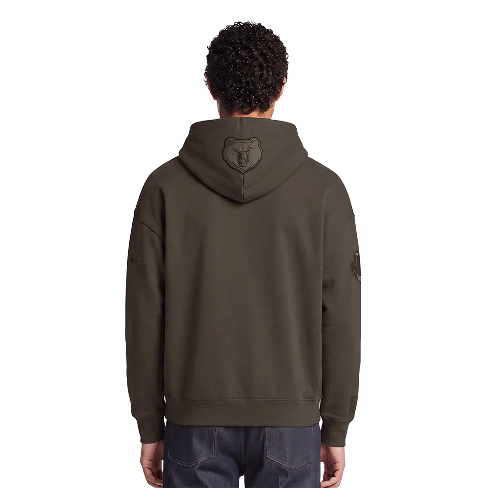 NBA MEMPHIS GRIZZLIES NEUTRAL MEN'S DROP SHOULDER PULLOVER HOODIE (DARK TAUPE) - Image 2