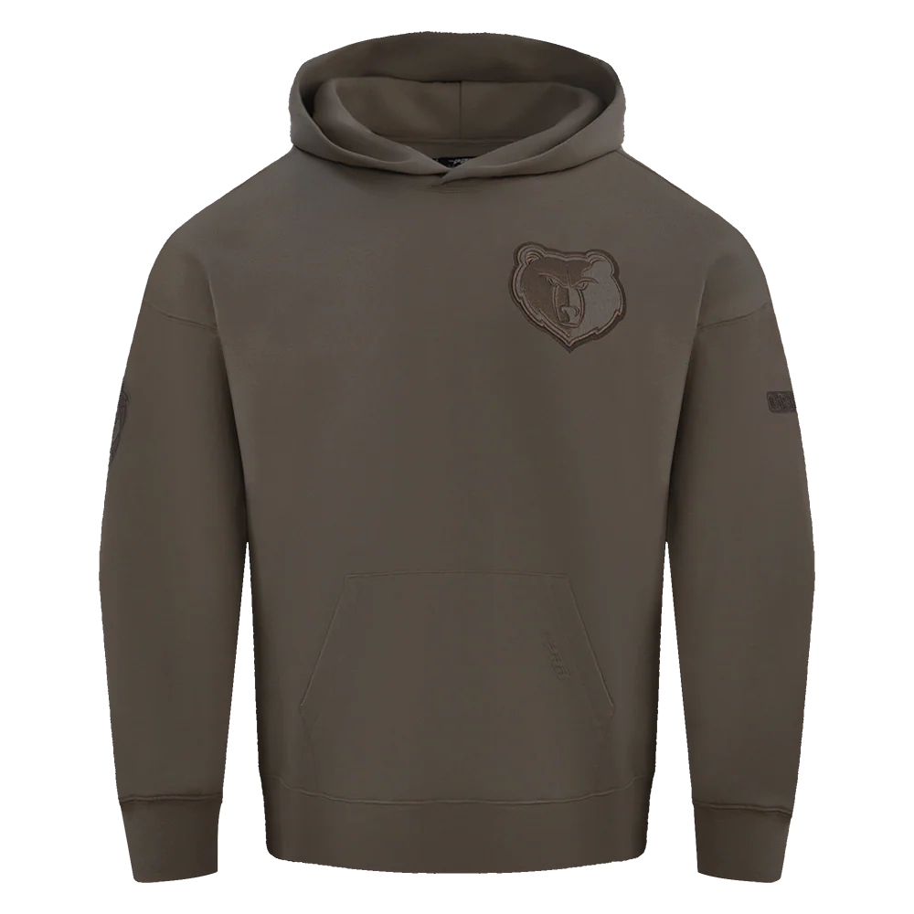 NBA MEMPHIS GRIZZLIES NEUTRAL MEN'S DROP SHOULDER PULLOVER HOODIE (DARK TAUPE) - Image 3