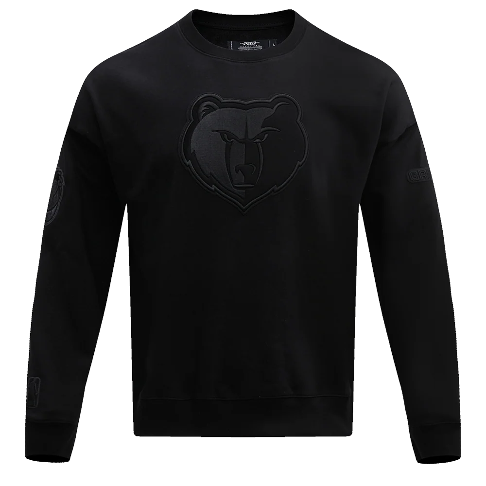 NBA MEMPHIS GRIZZLIES NEUTRAL DROP SHOULDER MEN'S CREWNECK (BLACK) - Image 3