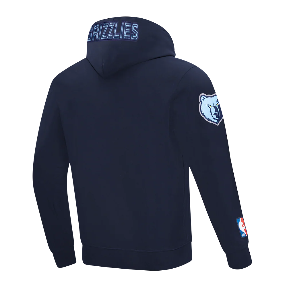NBA MEMPHIS GRIZZLIES CLASSIC MEN'S CHENILLE DK PO HOODIE (MIDNIGHT NAVY) - Image 4
