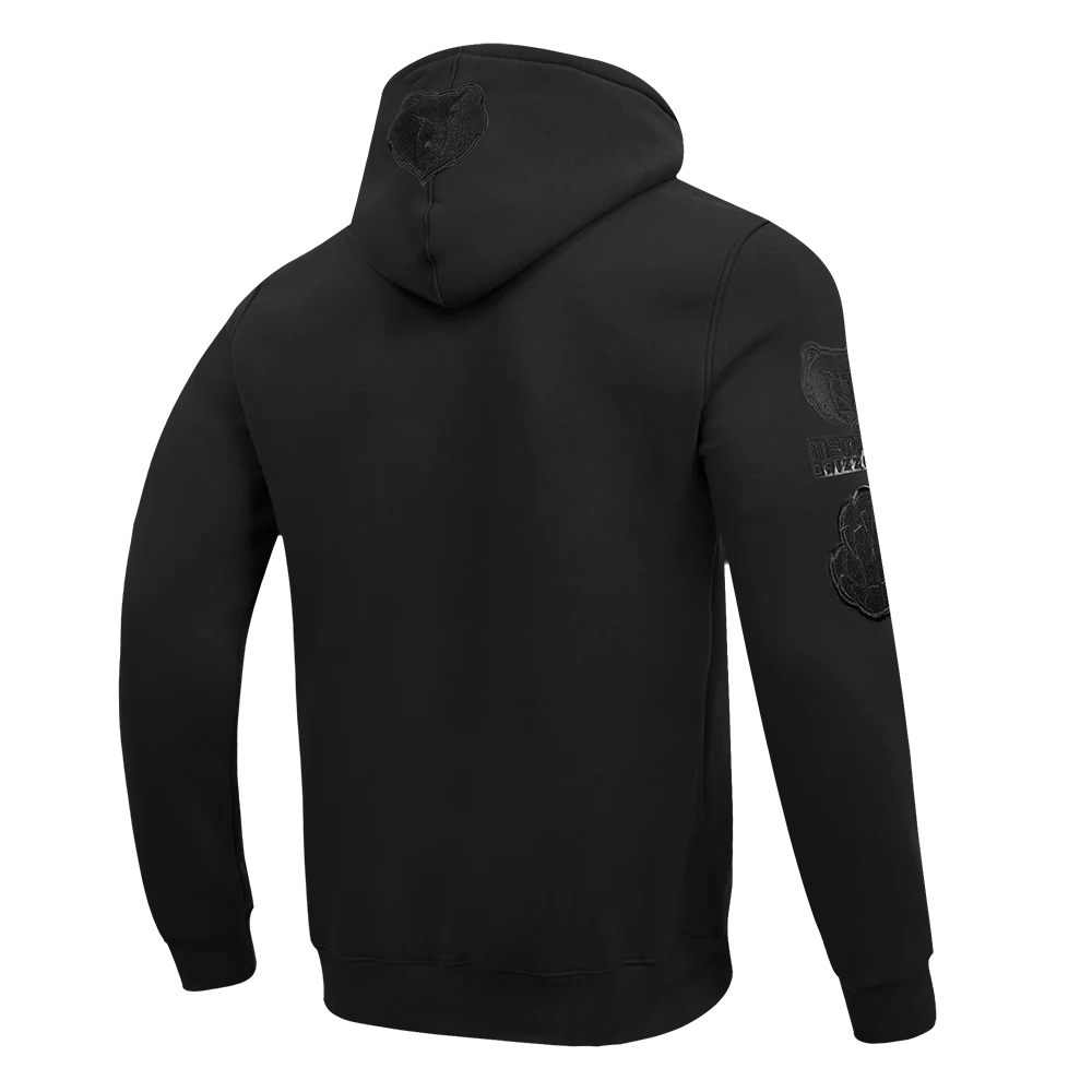 NBA MEMPHIS GRIZZLIES CLASSIC MEN'S 3BK DK PO HOODIE (TRIPLE BLACK) - Image 4