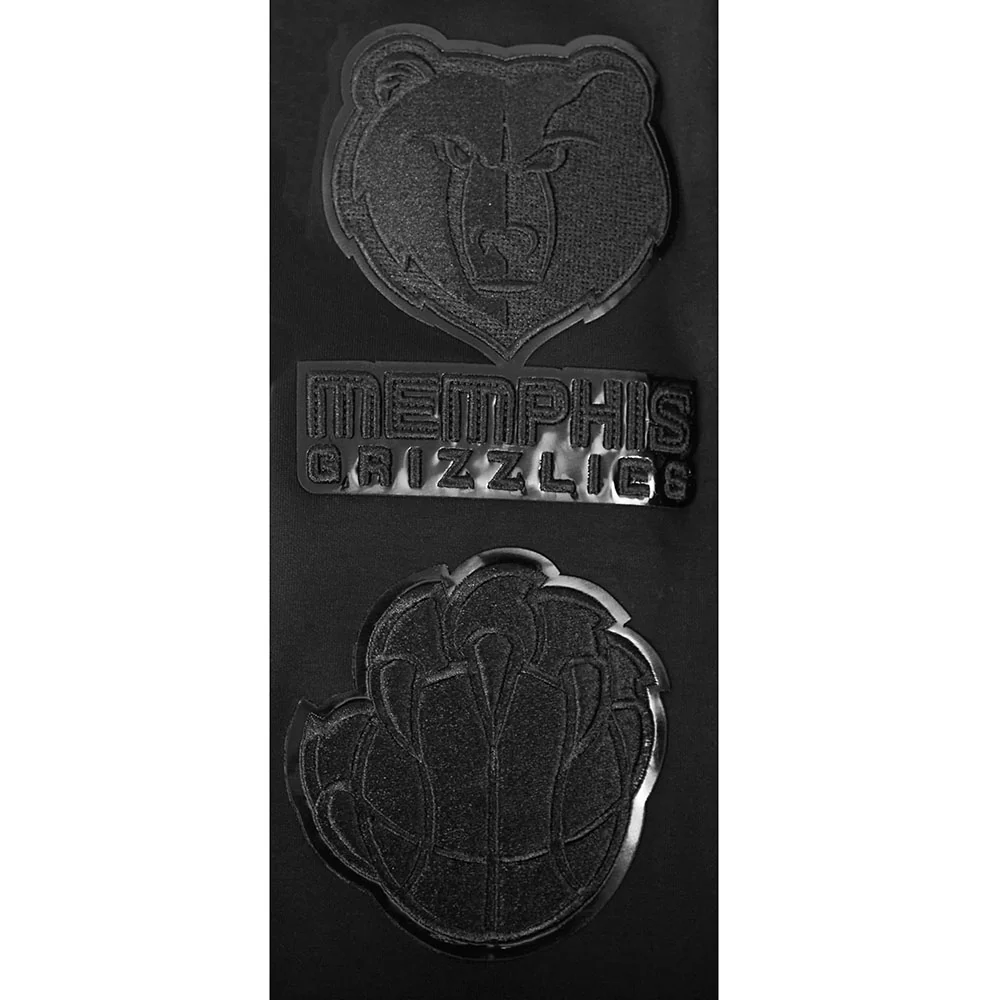 NBA MEMPHIS GRIZZLIES CLASSIC MEN'S 3BK DK PO HOODIE (TRIPLE BLACK) - Image 7