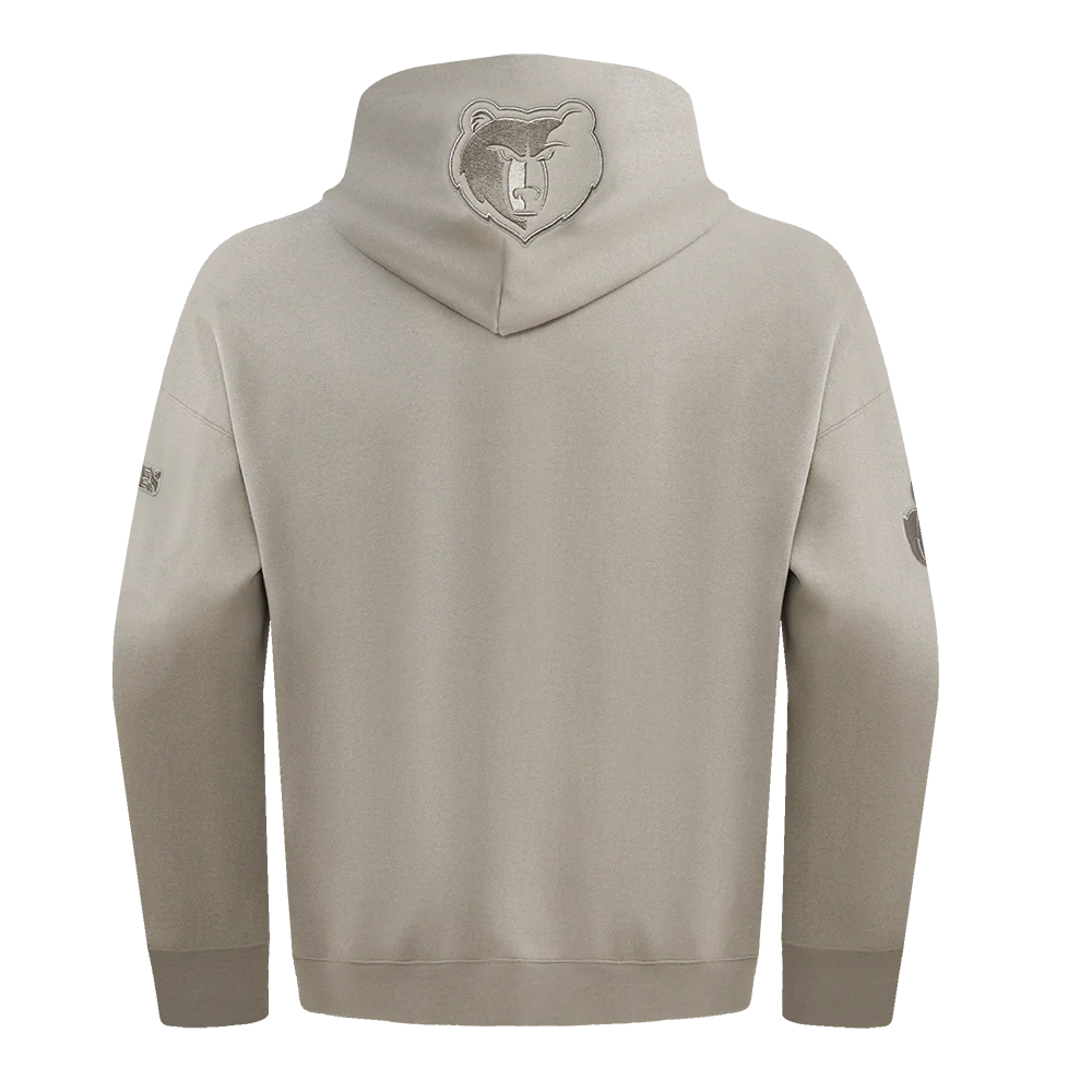NBA MEMPHIS GRIZZLIES JA MORANT #12 NEUTRAL MEN'S DROP SHOULDER FLEECE PULLOVER HOODIE (TAUPE) - Image 3