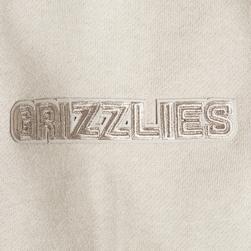 NBA MEMPHIS GRIZZLIES JA MORANT #12 NEUTRAL MEN'S DROP SHOULDER FLEECE PULLOVER HOODIE (TAUPE) - Image 7