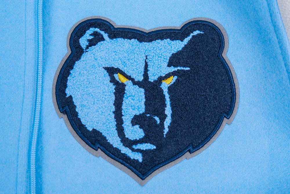 NBA MEMPHIS GRIZZLIES SCRIPT TAIL MEN'S RIB WOOL VARSITY JACKET (UNIVERSITY BLUE/WHITE) - Image 6