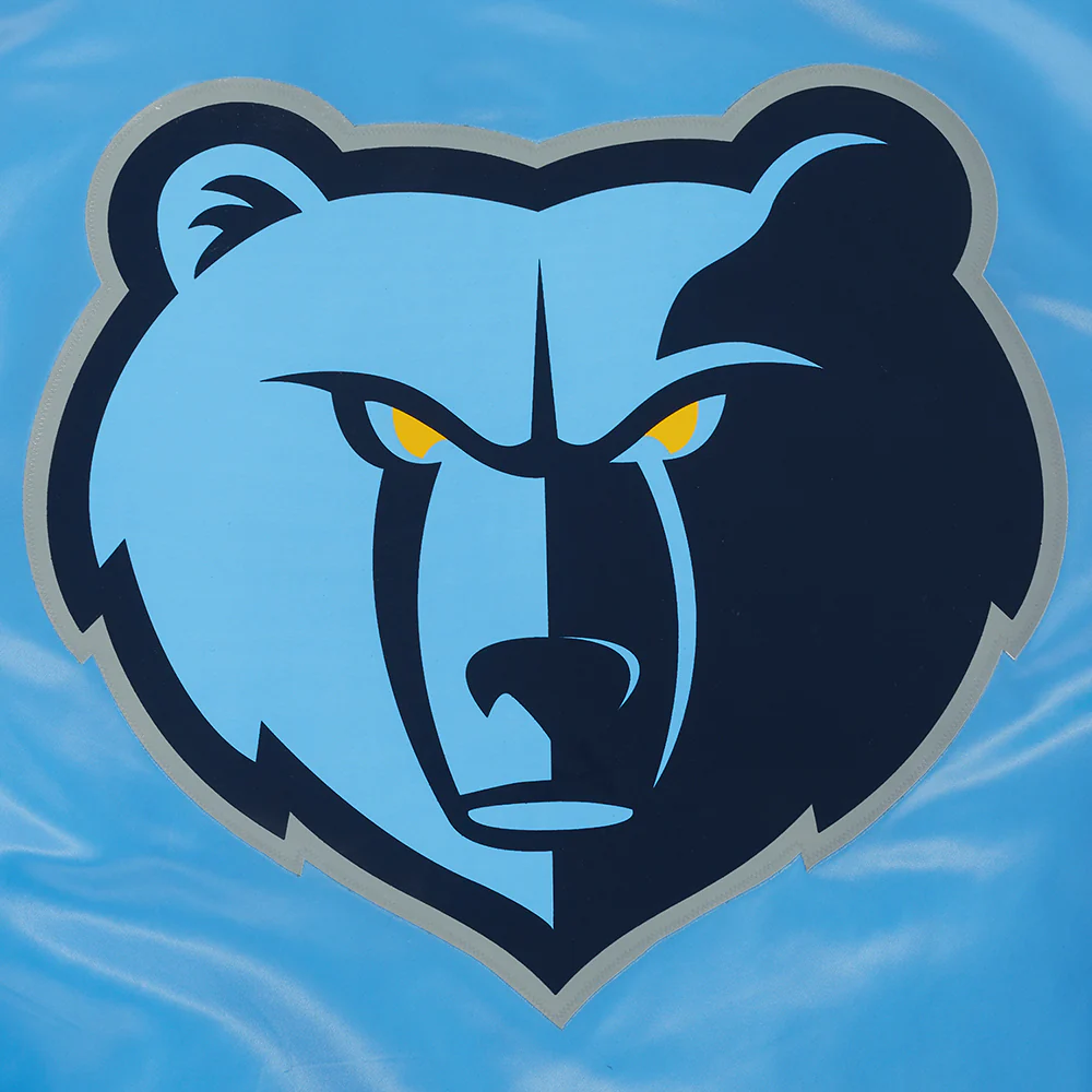 NBA MEMPHIS GRIZZLIES SCRIPT TAIL MEN'S RIB SATIN JACKET (UNIVERSITY BLUE) - Image 6