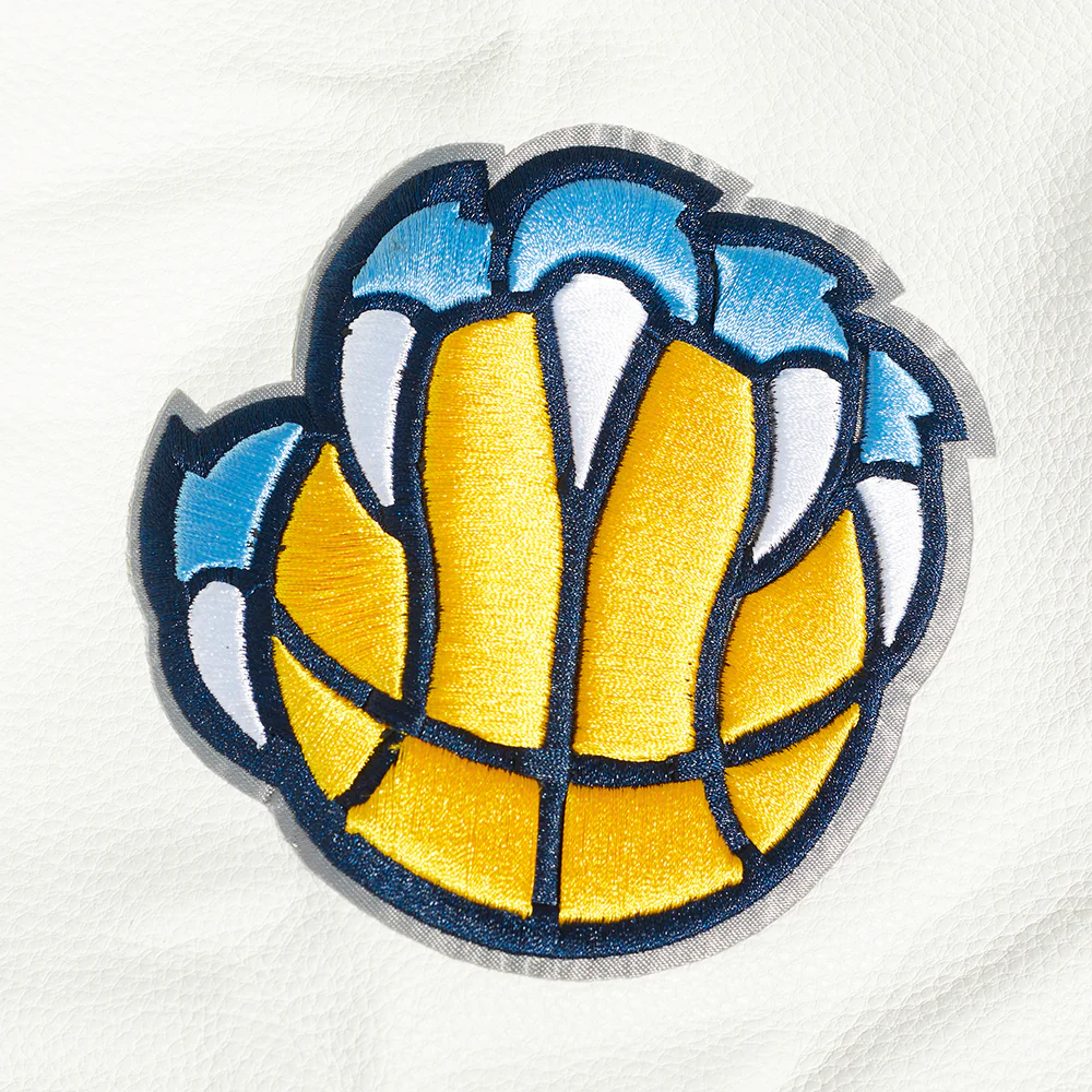 NBA MEMPHIS GRIZZLIES OLD ENGLISH MEN'S RIB WOOL VARSITY JACKET (MIDNIGHT NAVY/WHITE) - Image 7