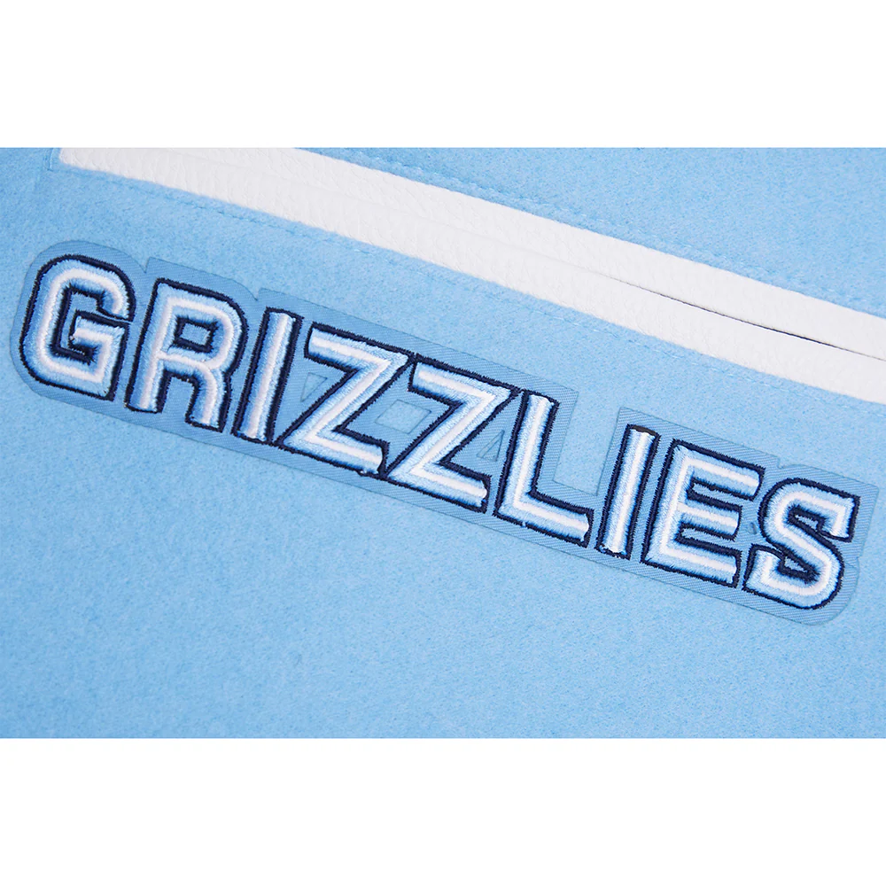 NBA MEMPHIS GRIZZLIES MASHUP MEN'S RIB WOOL VARSITY JACKET (UNIVERSITY BLUE/WHITE) - Image 10