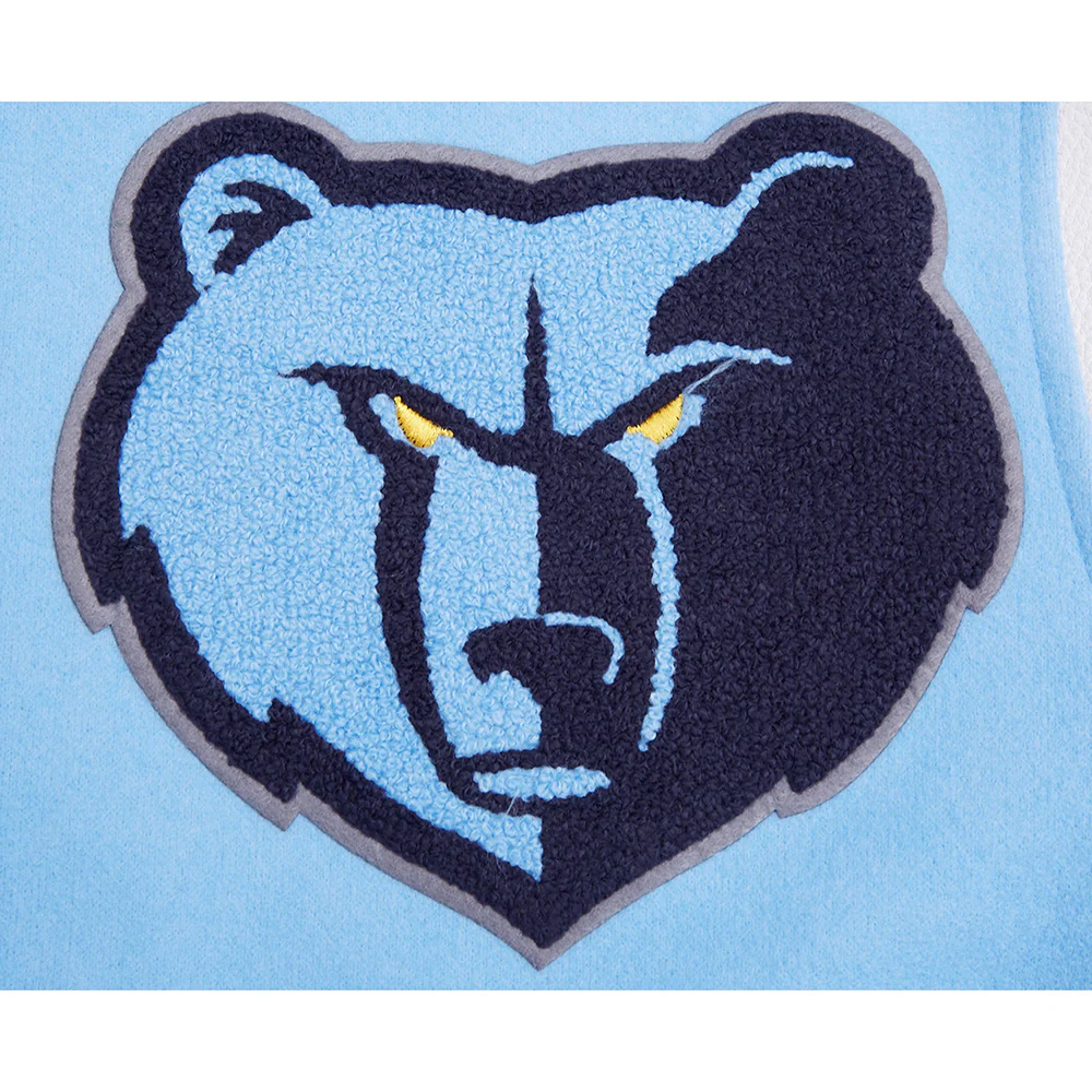 NBA MEMPHIS GRIZZLIES MASHUP MEN'S RIB WOOL VARSITY JACKET (UNIVERSITY BLUE/WHITE) - Image 12