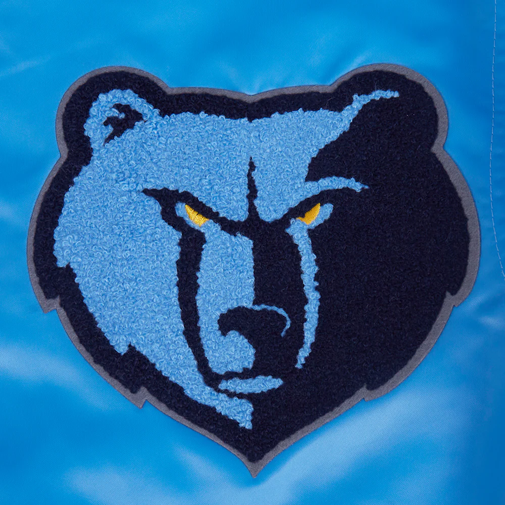 NBA MEMPHIS GRIZZLIES MASHUP MEN'S RIB SATIN JACKET (UNIVERSITY BLUE) - Image 9