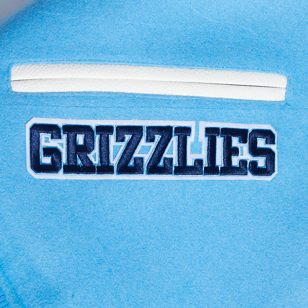 NBA MEMPHIS GRIZZLIES TEAM PENNANTS MEN'S RIB WOOL VARSITY JACKET (UNIVERSITY BLUE/WHITE) - Image 8