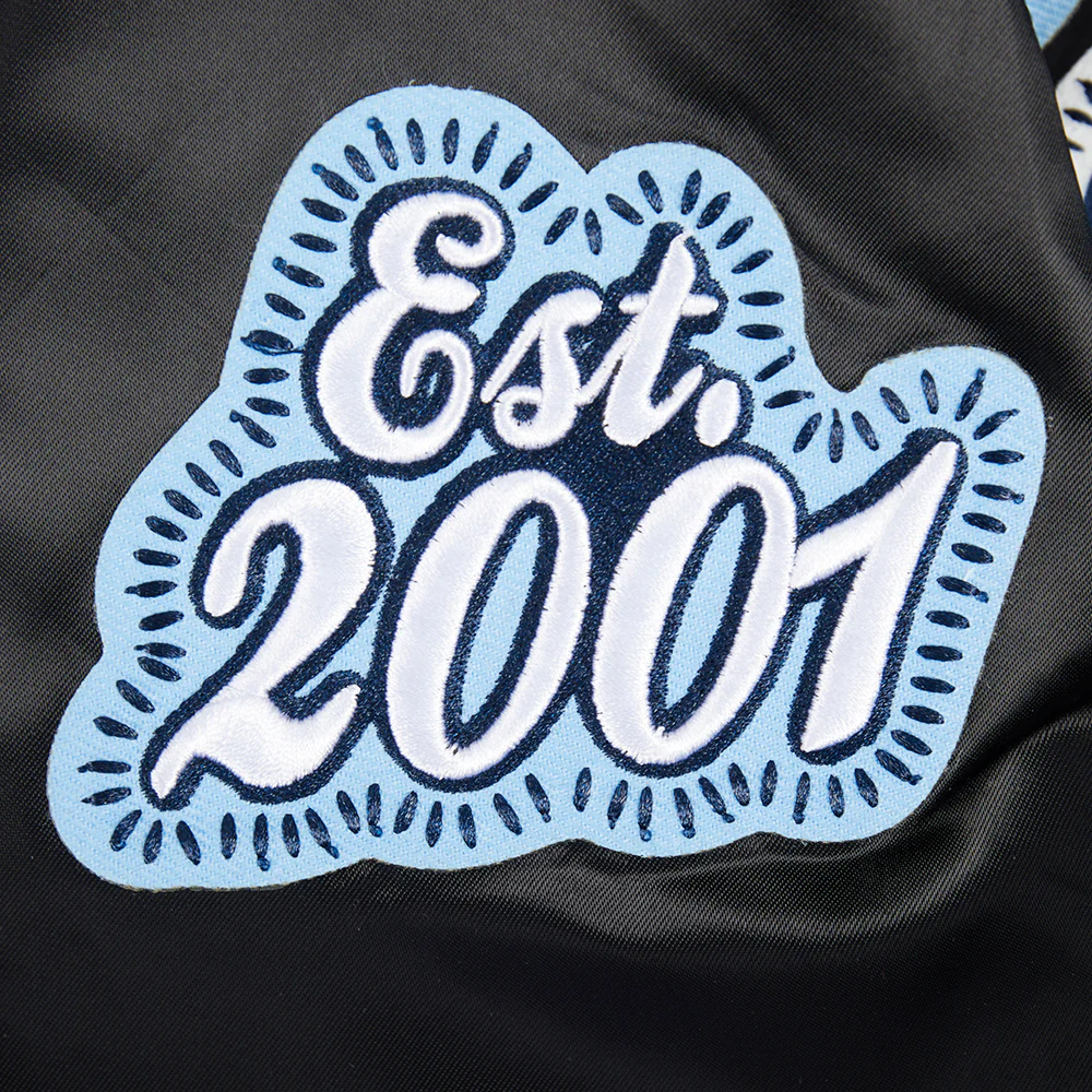 NBA MEMPHIS GRIZZLIES DIY PICK STITCH MEN'S RIB SATIN JACKET (BLACK) - Image 8