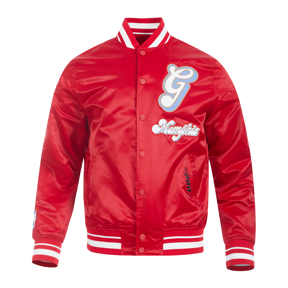 NBA MEMPHIS GRIZZLIES CITY EDITION 24-25 MEN'S RIB SATIN JACKET (RED)